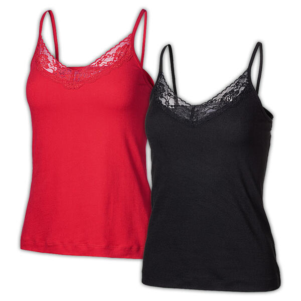 Top mit Spitze 2er-Pack