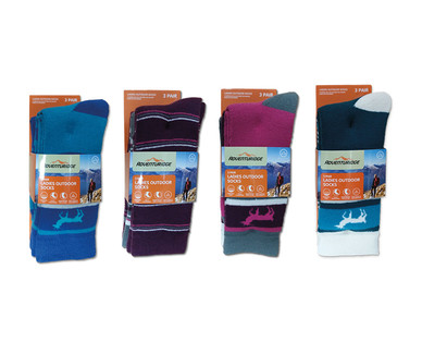 Adventuridge Ladies' or Men's 3 Pair Outdoor Socks