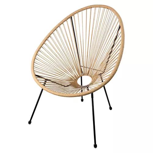 Oval Shaped Patio String Chair, Beige