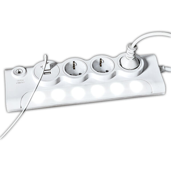 Smart-Steckerleiste mit abschaltbarer LED-Bleuchtung