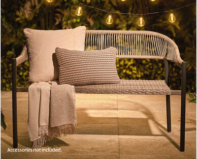 Rope Effect Rattan Bench