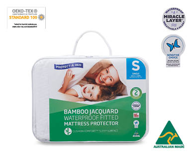 Protect-A-Bed(R) Bamboo Jacquard Waterproof Fitted Mattress Protector – Single Size