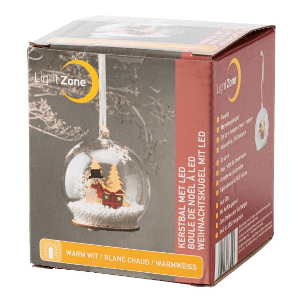 LIGHT ZONE(R) 				Glas-LED-Weihnachtskugel