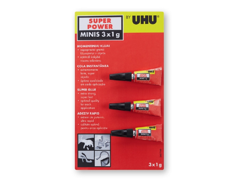 UHU Super Power Glue 3 x 1g