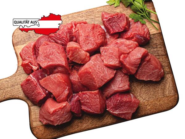 Frisches Rindsgulaschfleisch