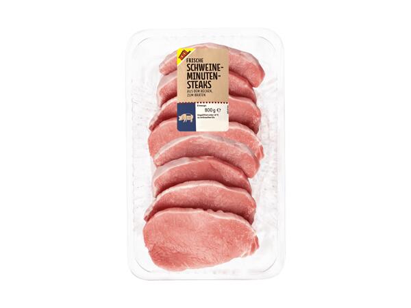 Frische Minutensteaks vom Schwein