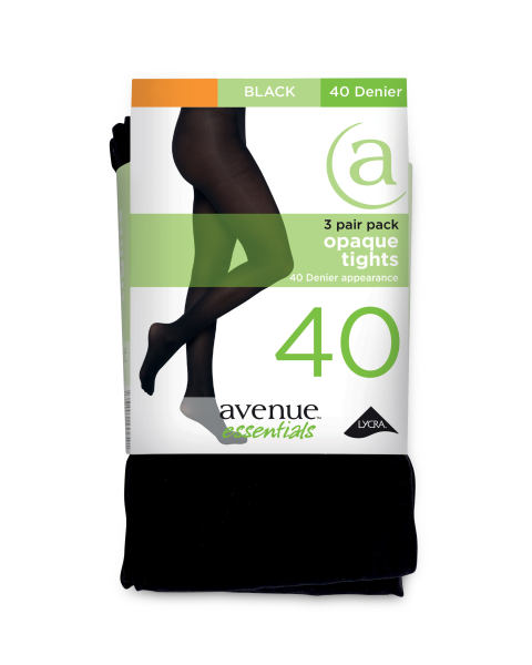 40 Denier Opaque Tights 3-Pack