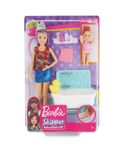 Barbie Babysitter Pink Doll Set