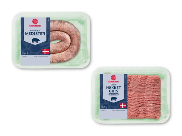 Hakket grisekød eller medister