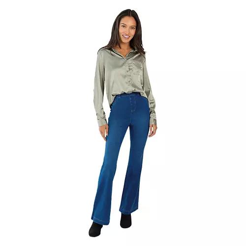 Ladies Medium Flare Jegging - Blue, M