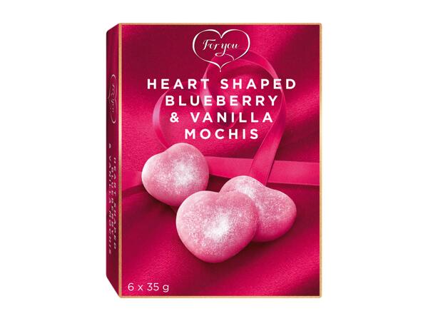Heart Shaped Blueberry Mochis