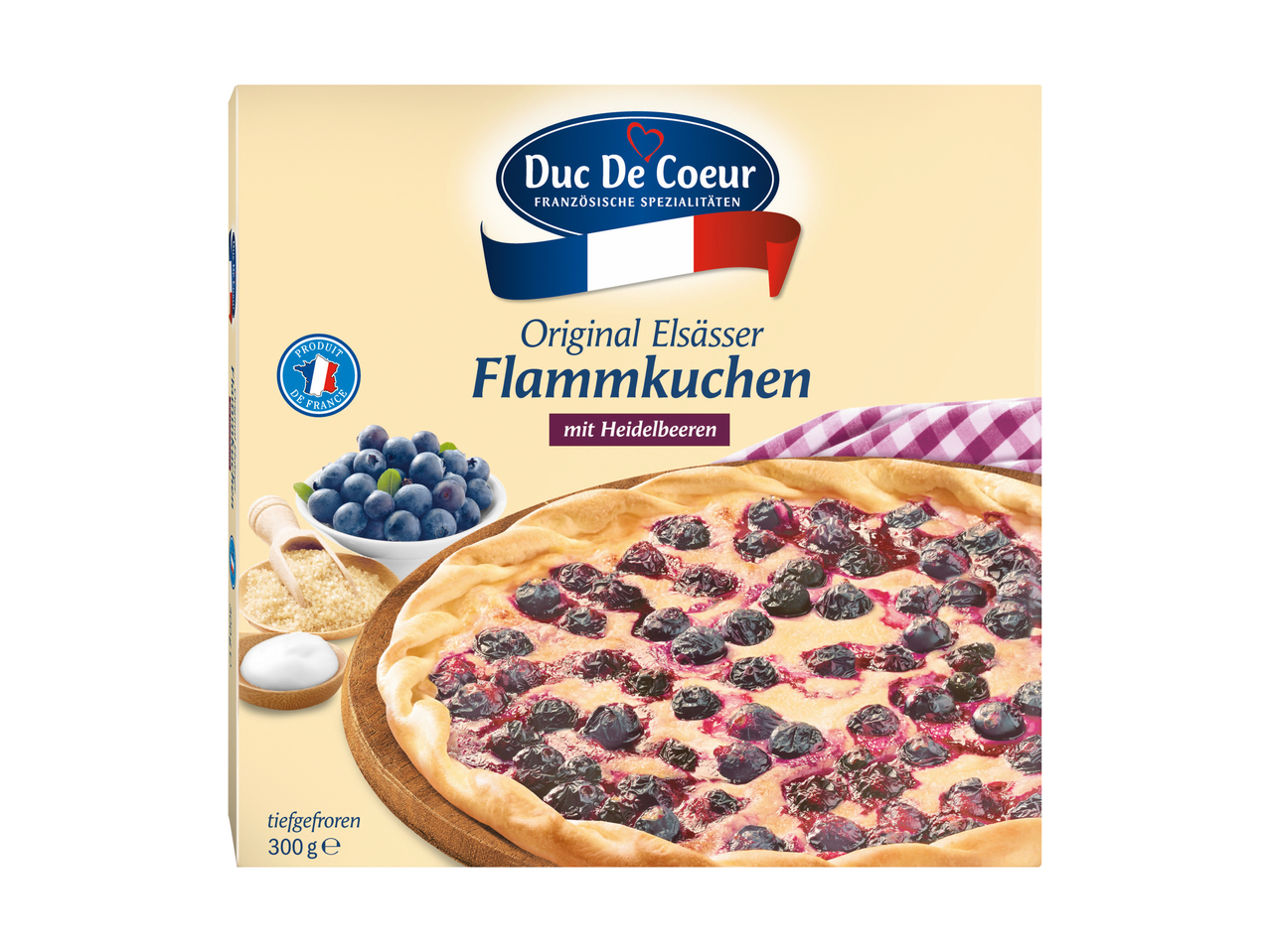 Tarte flambée aux myrtilles