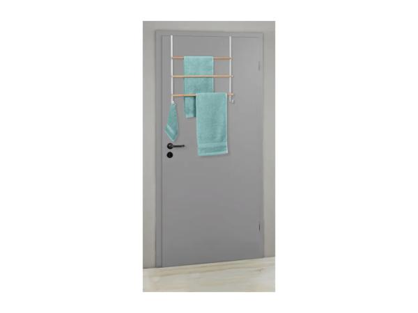 White Bamboo Over-Door Towel Holder