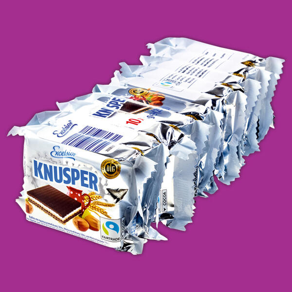 Knusperschnitten mit Haselnusscreme