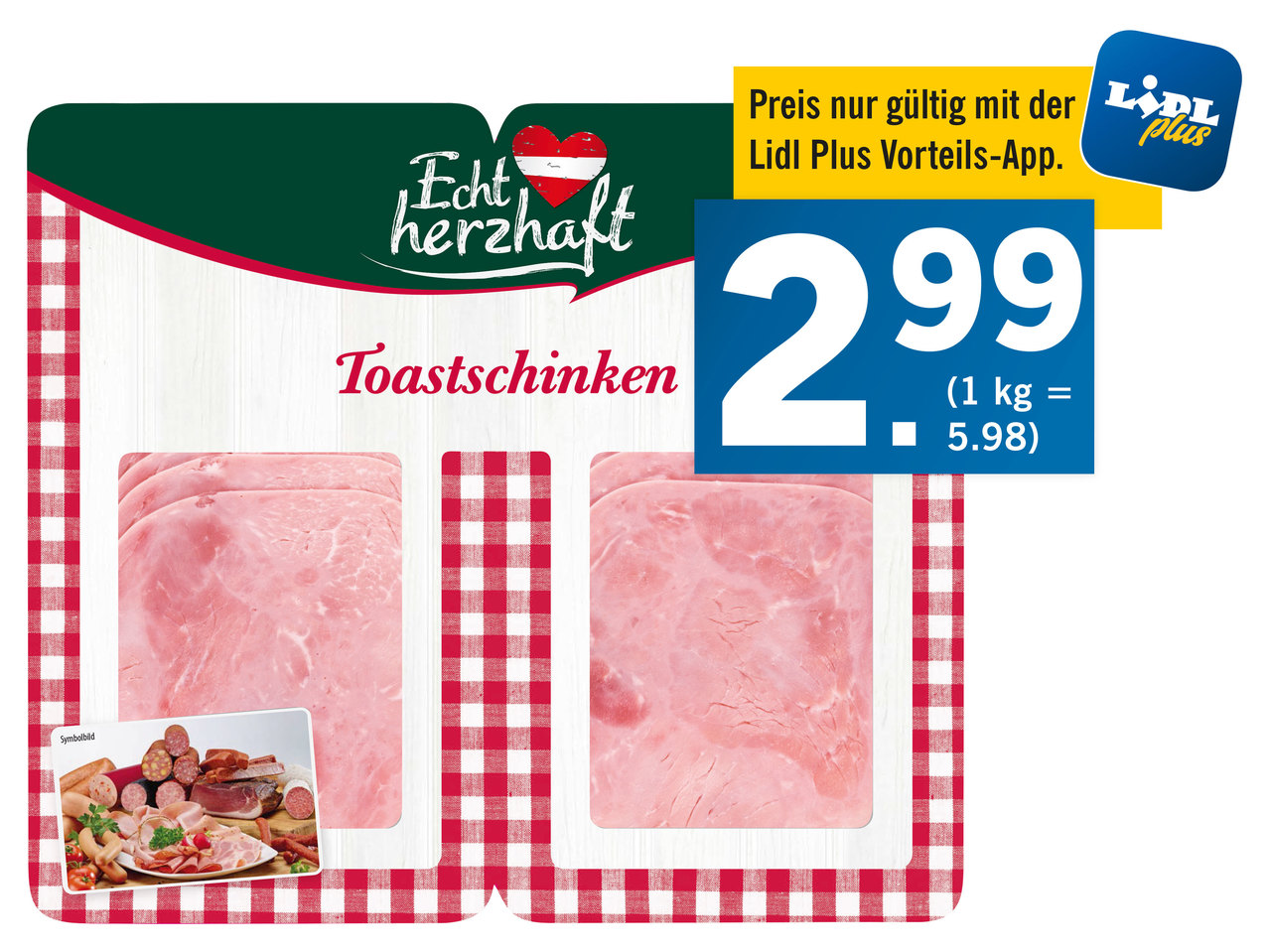 ECHT HERZHAFT Toastschinken