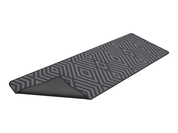 Grey Kitchen Runner Mat With Geometric Pattern