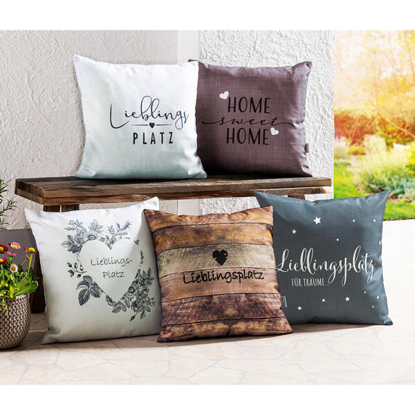 Outdoorkissen mit Spruch