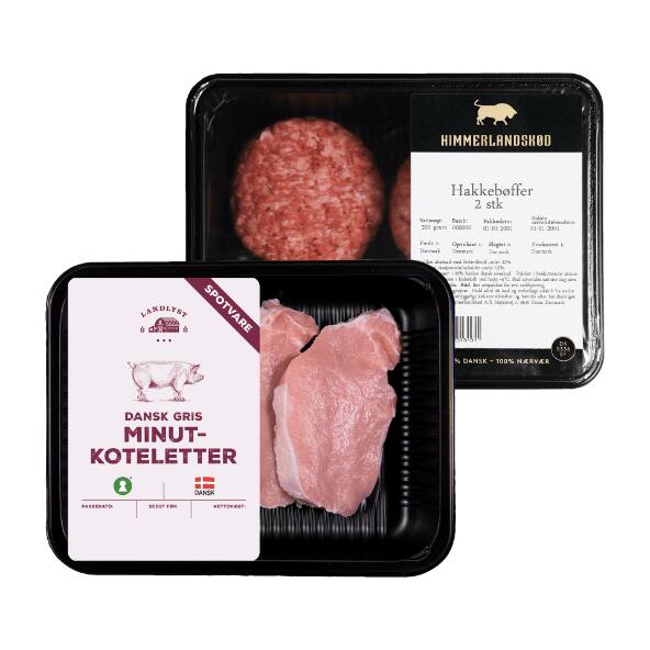Minutkoteletter af dansk gris eller hakkebøffer