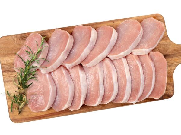 Frische Karreesteaks vom Schwein