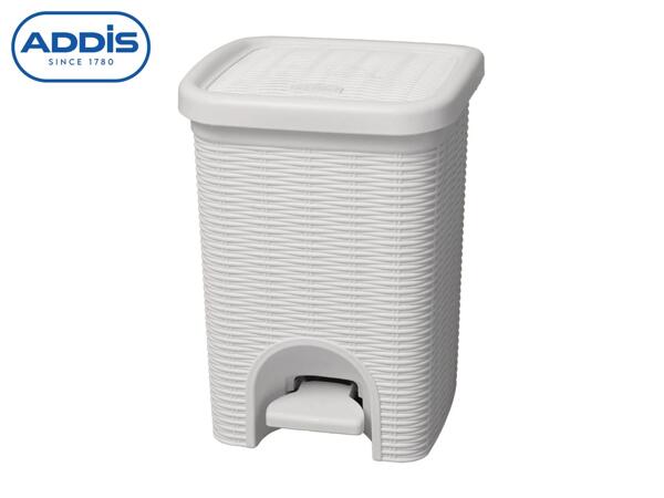 Addis Wicker Effect Bathroom Pedal Bin - White
