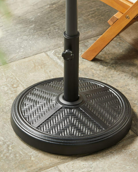 Black Rattan Effect Parasol Base