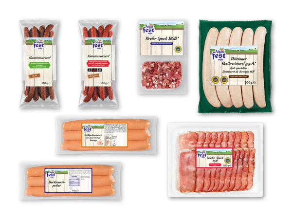 Skinke, pølser eller bacon