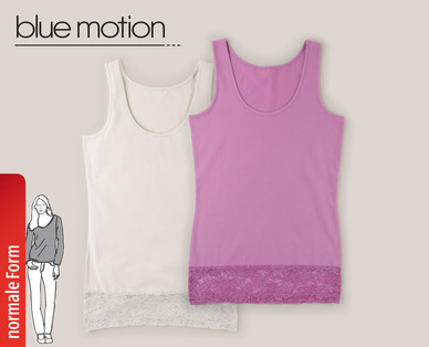 BLUE MOTION Damen-Longtop mit Spitze, Doppelpkg.