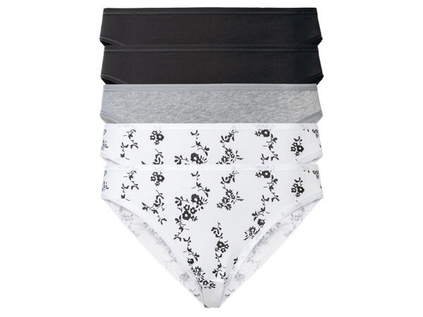 esmara(R) Damen Minislips, 5 Stück, mit hohem Baumwollanteil