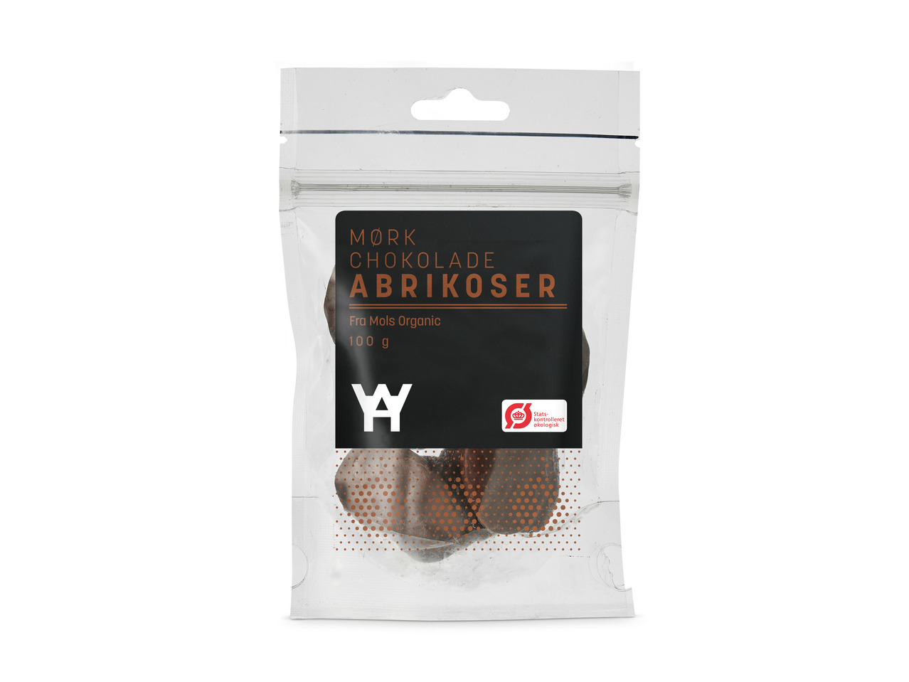 WH økologiske abrikoser med chokoladeovertræk