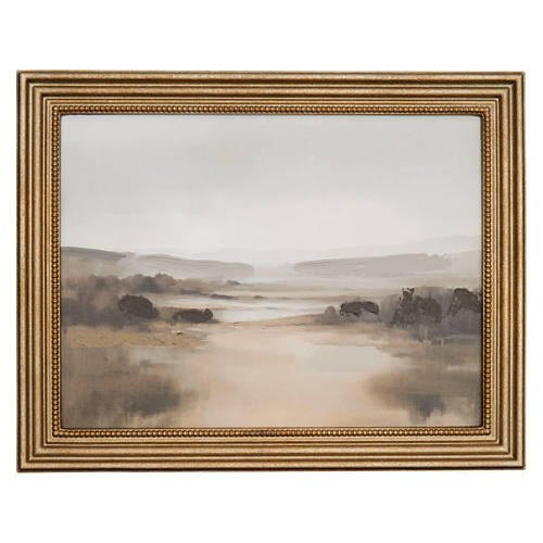 Gilt Frame Landscape Art - Ornate River
