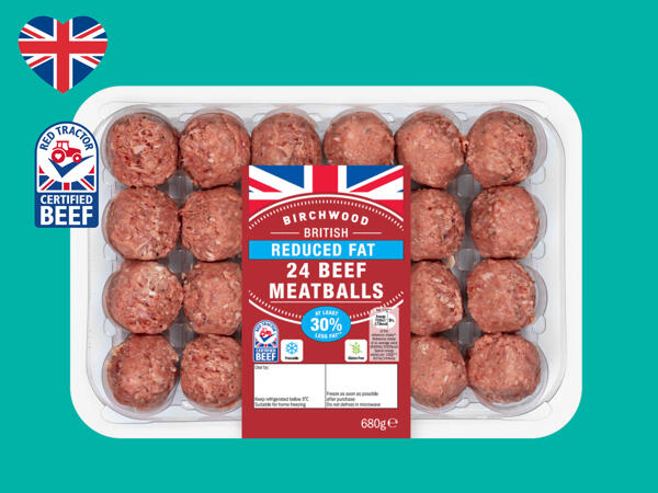 Birchwood 24 Reduced Fat British Beef Meatballs Lidl — Great Britain Specials Archive 4517