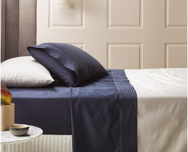 1000 Thread Count Fitted Sheet Set - Oyster or Navy – Queen Size