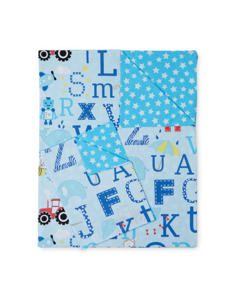 Alphabet Print Cot Bed Duvet Set