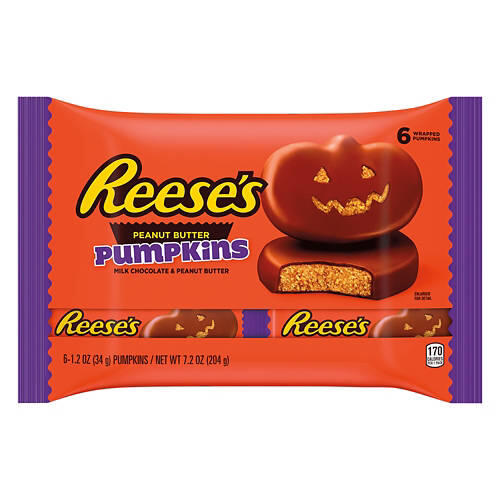 Peanut Butter Pumpkin Shaped Chocolate, 6 count