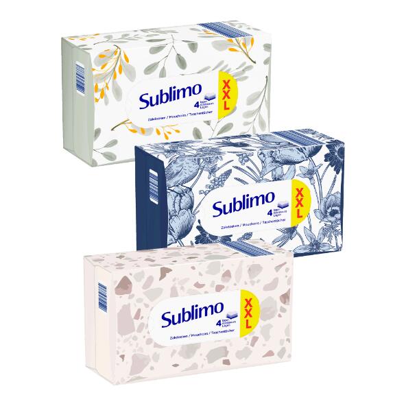 SUBLIMO(R) 	 				Mouchoirs 4 épaisseurs, 130 pcs