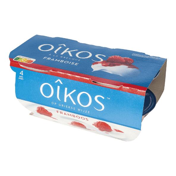 DANONE(R) 				Oîkos-yoghurt aardbei of framboos, 4 st.