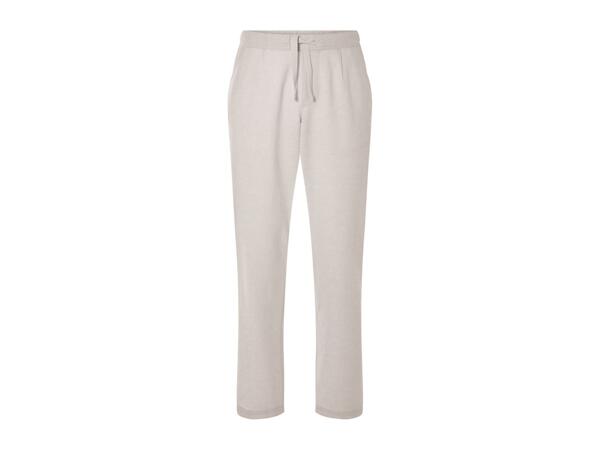 Esmara Men Men's Beige Linen Blend Trousers