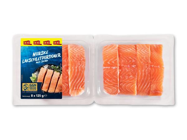 HAVBLÅ Laksefilet med skind