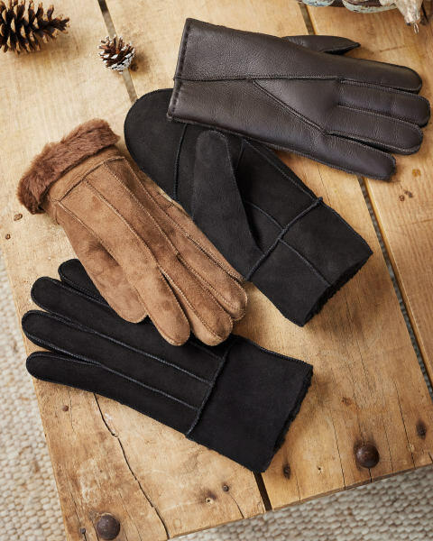 Avenue Men's Brown Lambskin Gloves