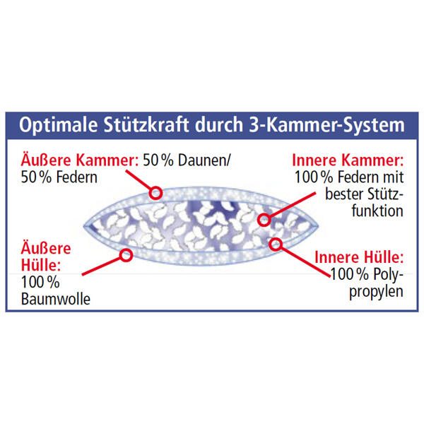 Luxus 3-Kammer-Kopfkissen