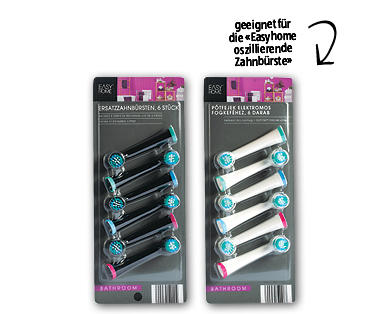 EASY HOME(R) Ersatzzahnbürsten, 6er-Set