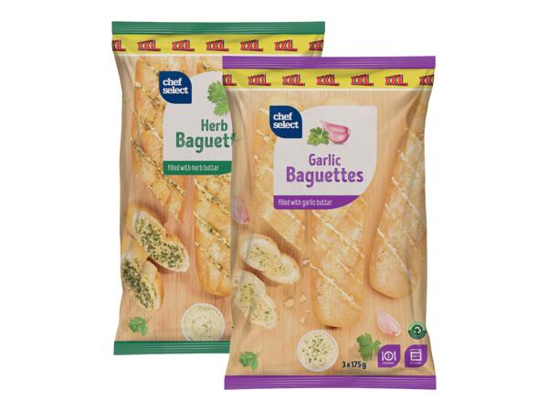 Herb or garlic baguettes