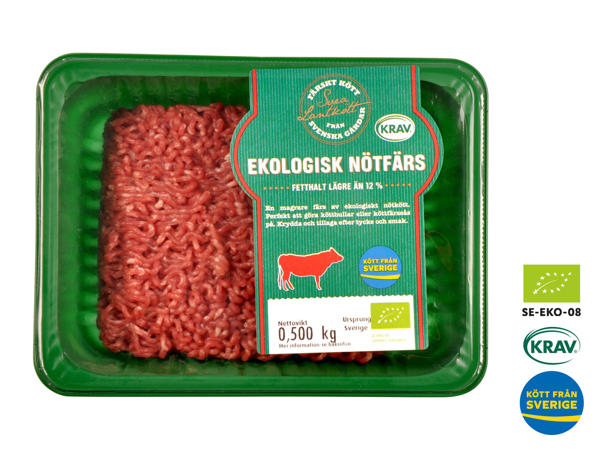 KRAV nötfärs fetthalt 10 %