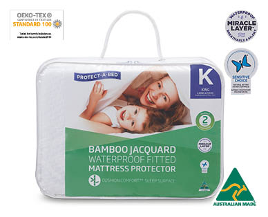 Protect-A-Bed(R) Bamboo Jacquard Waterproof Fitted Mattress Protector – King Size