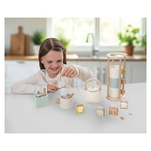 Kids Wooden Kitchen Accessories Toy Play Set - Kettie & Mug Set