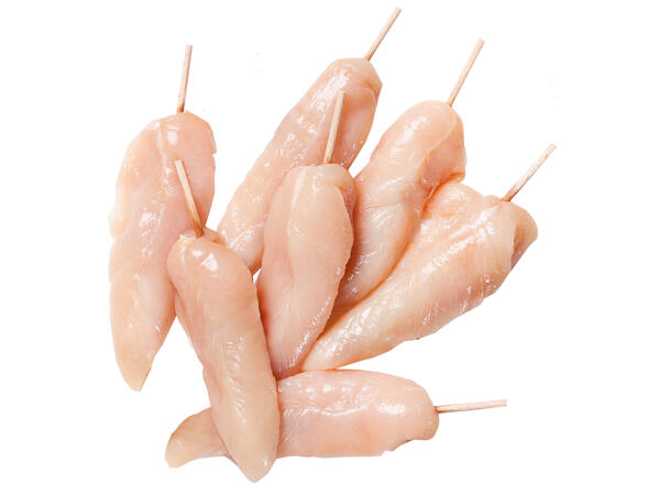 Frische Hendl-Innenfiletspieße