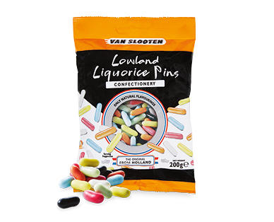 Van Slooten Lowland Liquorice Pins or Mix 200g