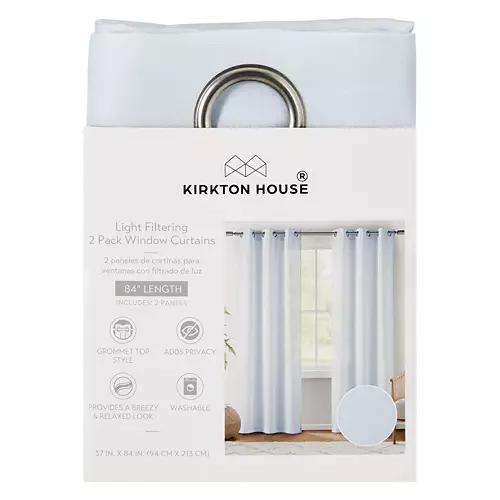 37" X 84" Sheer Curtain Pair - Blue Sheer, 2 pack