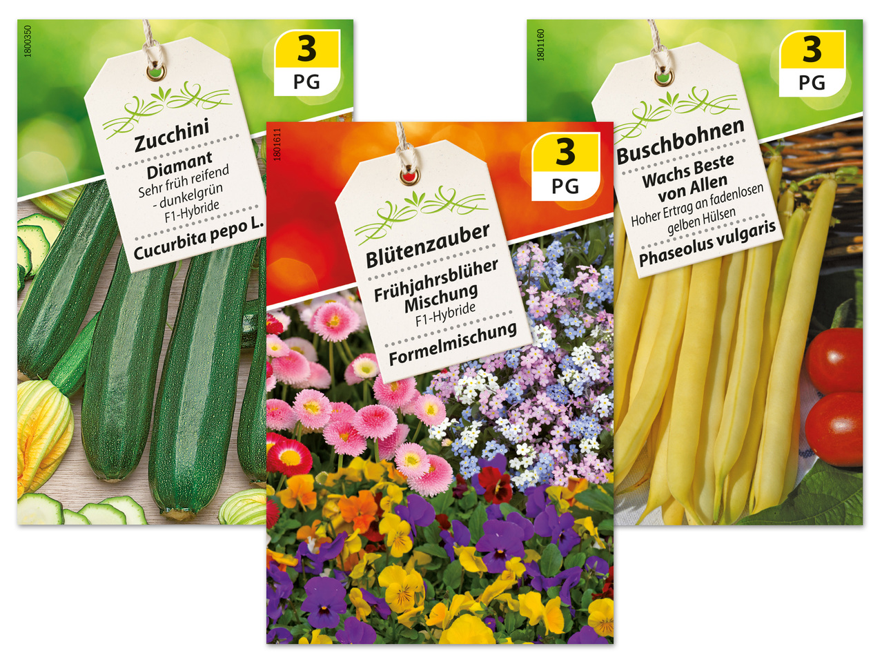 Hülsenfrüchte, Grobgemüse und Blumen