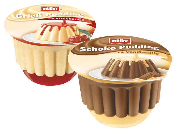 MÜLLER Pudding mit Soße